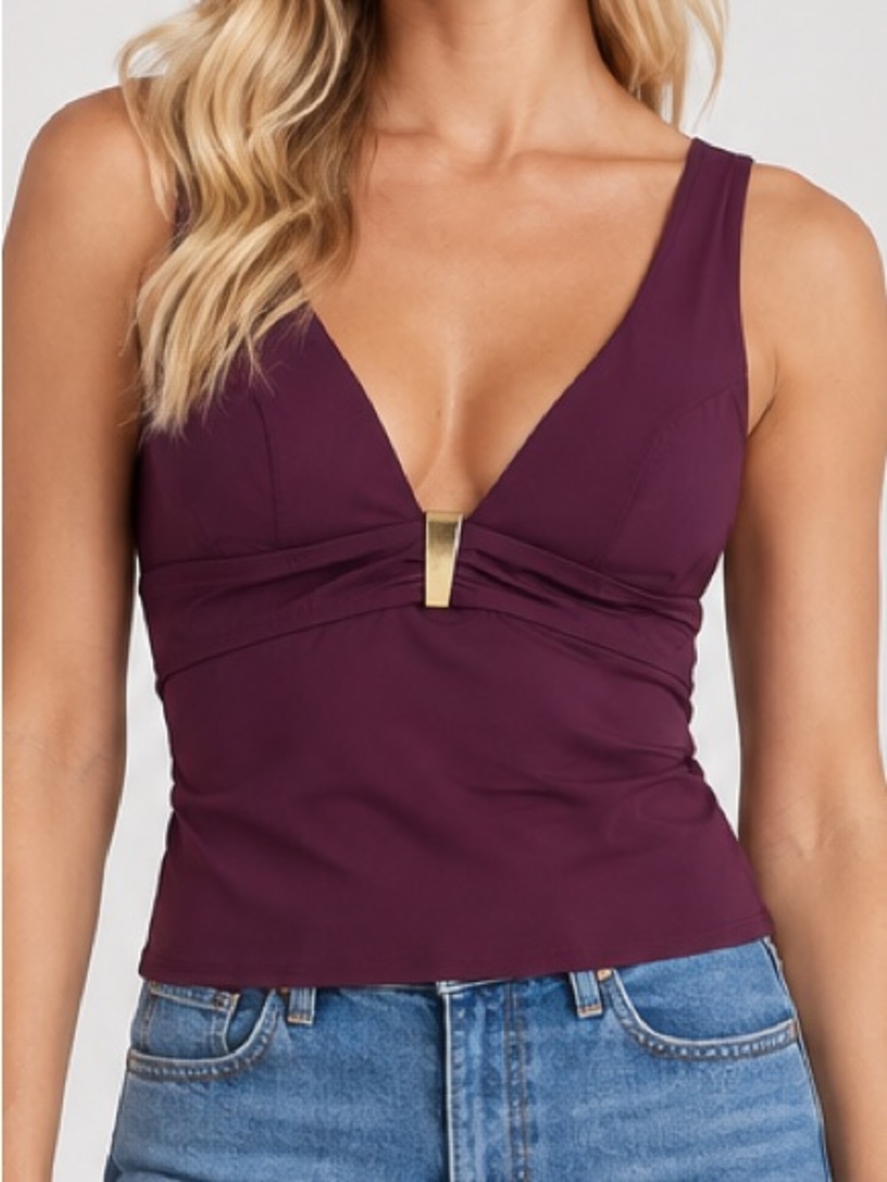 Amoressa Purple Padded Swim Top 8